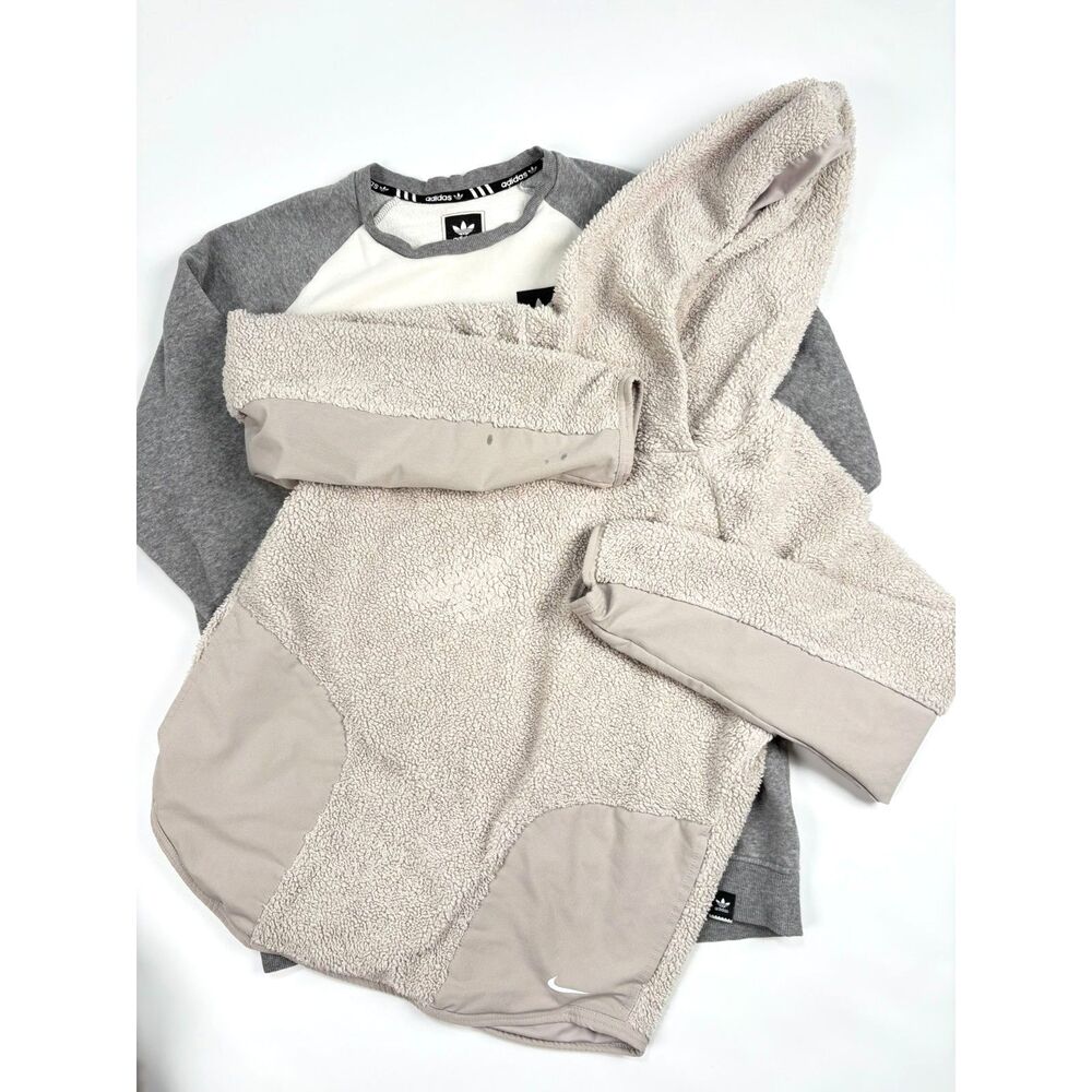 Nike Adidas Sweatshirt Bundle Small Medium Sherpa Fleece Athletic Lot